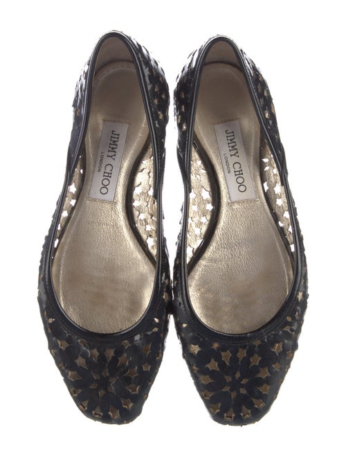 Jimmy Choo Patent Leather Lasercut Accents Flats