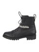 Jimmy Choo Leather Crystal Embellishments Combat Boots