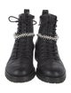 Jimmy Choo Leather Crystal Embellishments Combat Boots