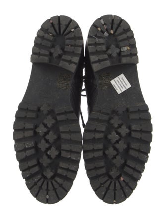 Jimmy Choo Leather Crystal Embellishments Combat Boots