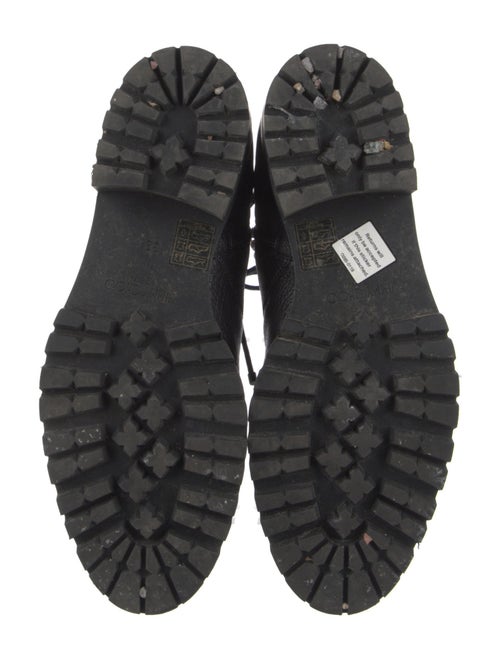 Jimmy Choo Leather Crystal Embellishments Combat Boots