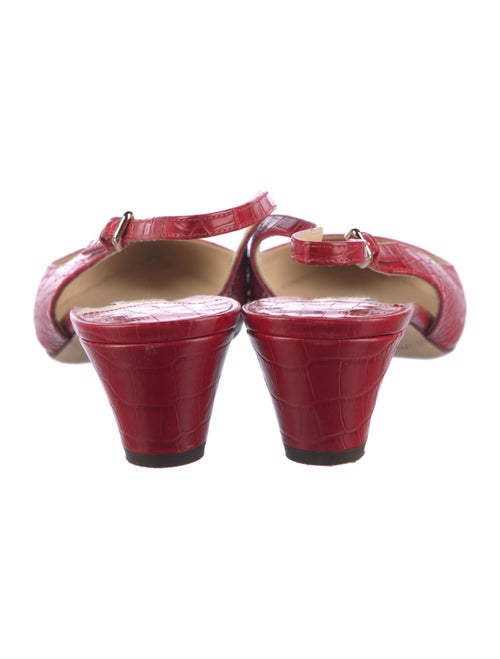 Jimmy Choo Embossed Leather Animal Print Slingback Pumps