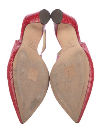 Jimmy Choo Embossed Leather Animal Print Slingback Pumps