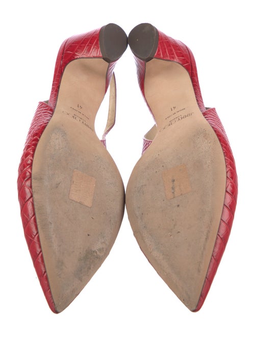 Jimmy Choo Embossed Leather Animal Print Slingback Pumps