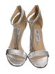 Jimmy Choo Leather Tassel Accents T-Strap Sandals