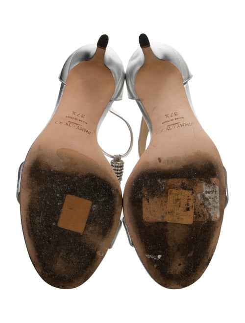 Jimmy Choo Leather Tassel Accents T-Strap Sandals