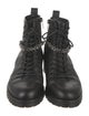 Jimmy Choo Leather Crystal Embellishments Combat Boots