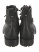 Jimmy Choo Leather Crystal Embellishments Combat Boots