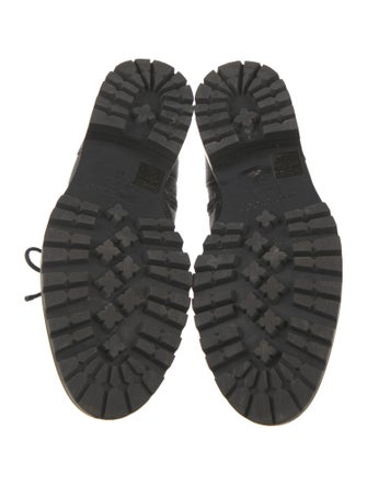 Jimmy Choo Leather Crystal Embellishments Combat Boots