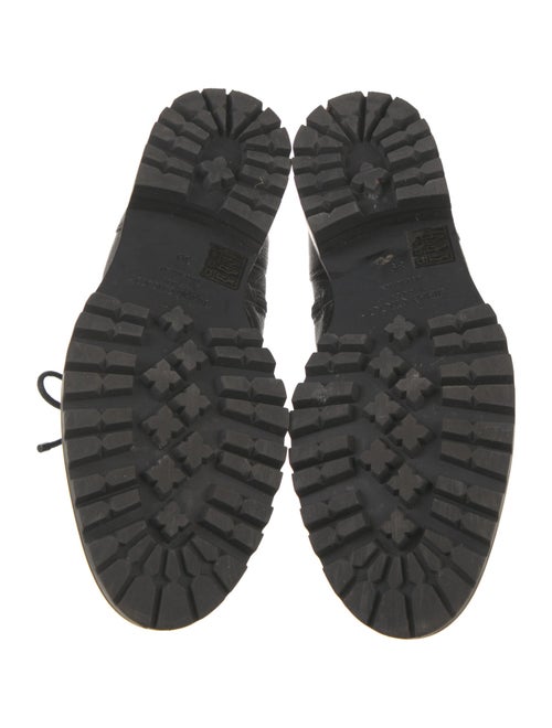 Jimmy Choo Leather Crystal Embellishments Combat Boots