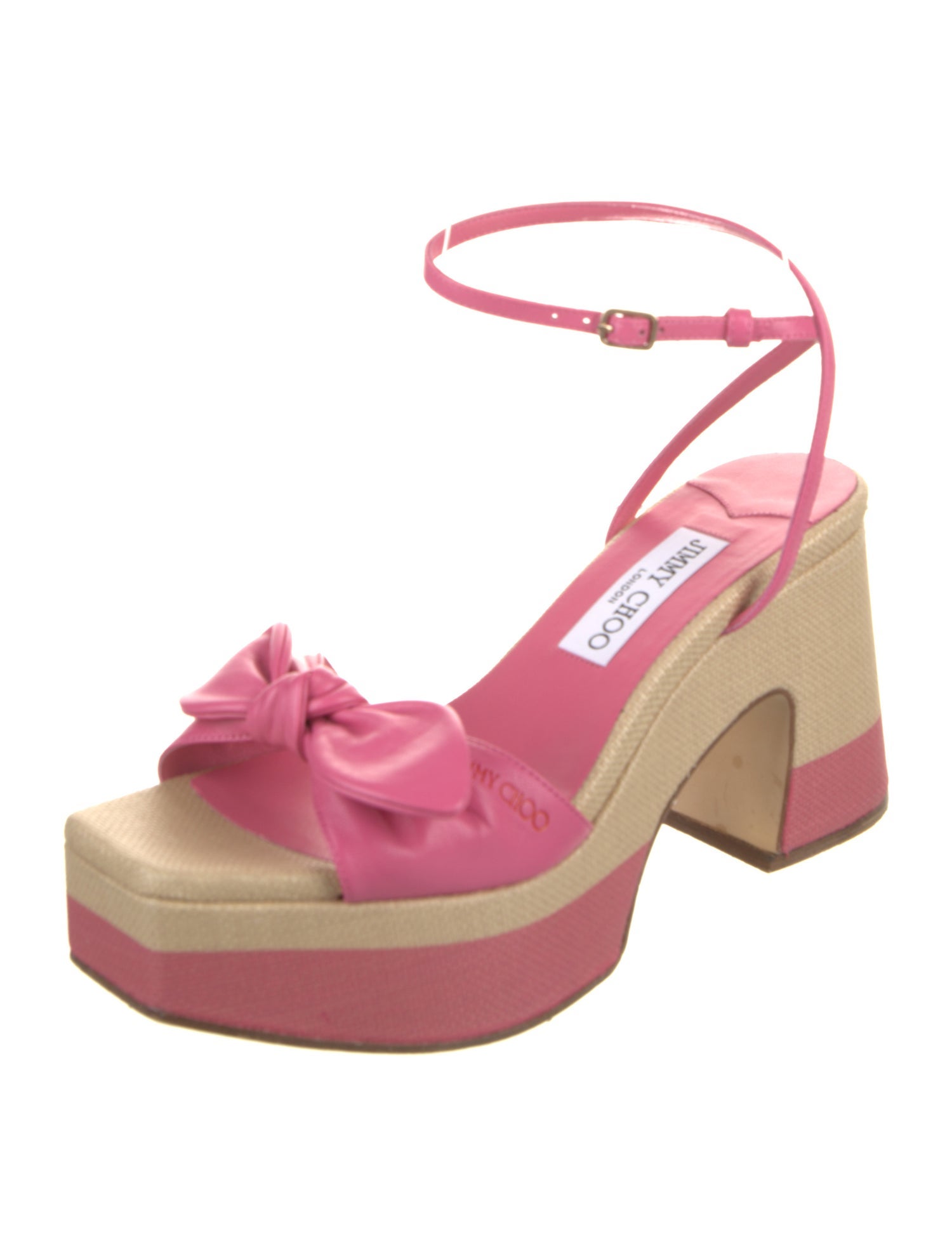 Jimmy Choo Leather Colorblock Pattern Sandals