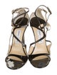Jimmy Choo Patent Leather Leather Trim Embellishment Slingback Sandals