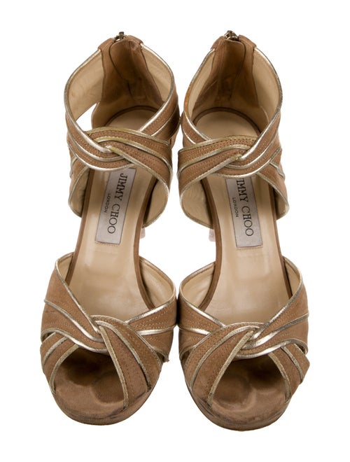 Jimmy Choo Suede Glitter Accents Sandals