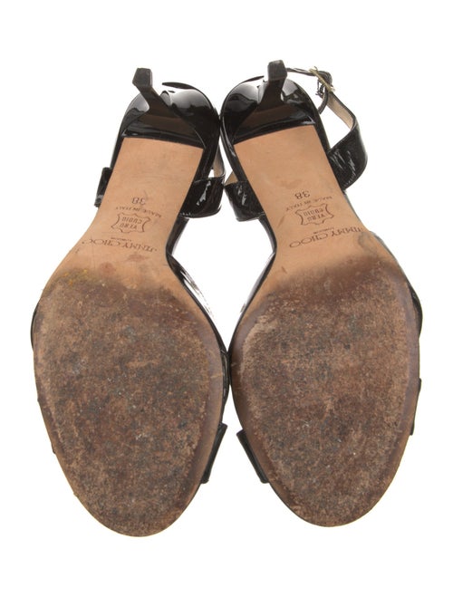 Jimmy Choo Patent Leather Lasercut Accents Slingback Sandals