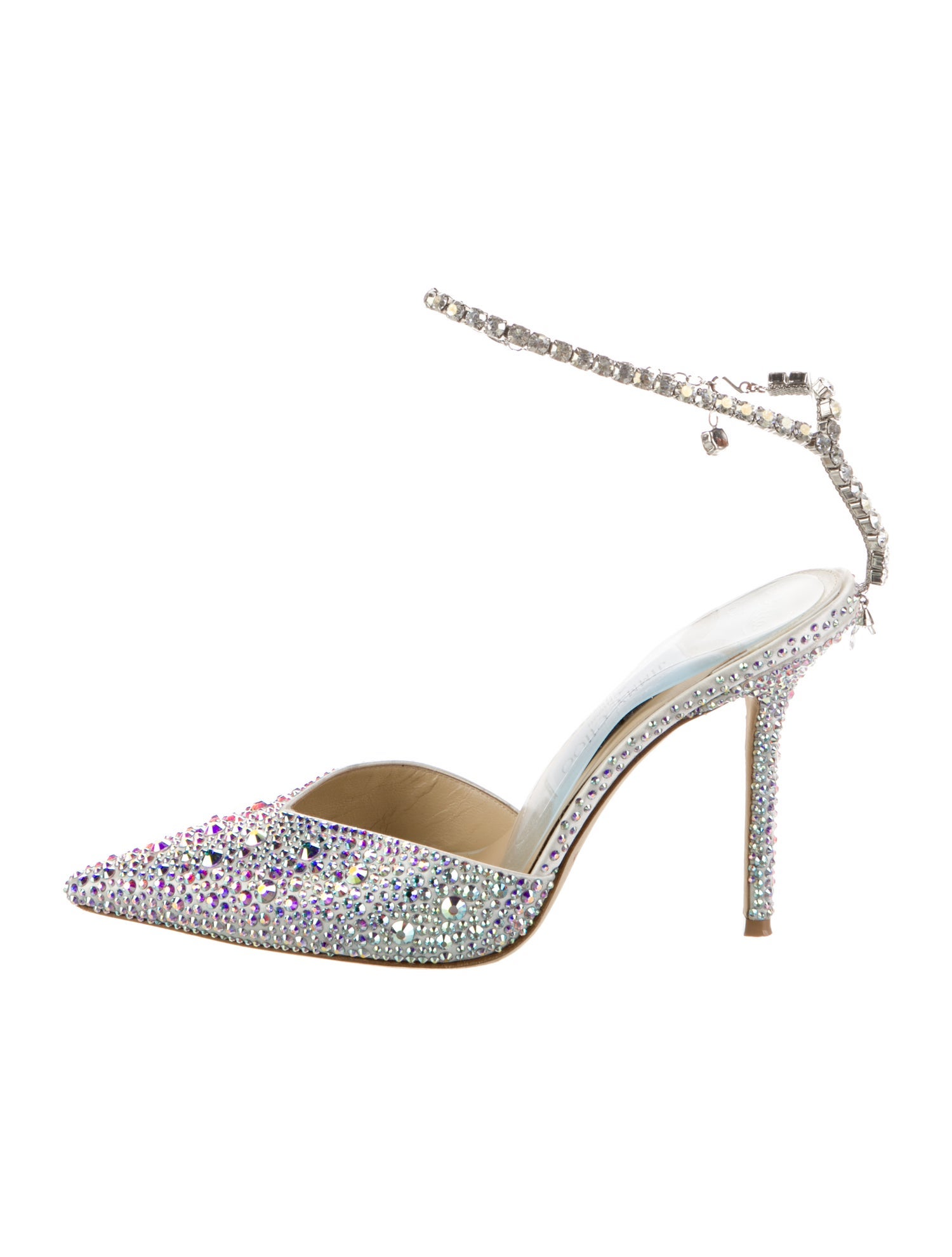 Jimmy Choo Satin Crystal Embellishments D'Orsay Pumps