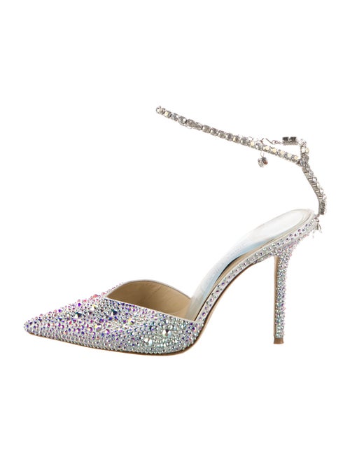Jimmy Choo Satin Crystal Embellishments D'Orsay Pumps