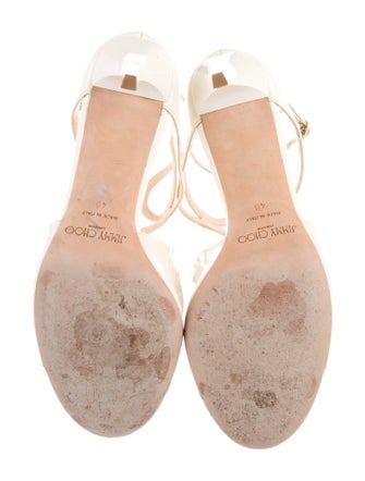 Jimmy Choo Patent Leather Cutout Accent Sandals