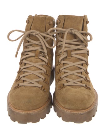 Jimmy Choo Suede Crystal Embellishments Combat Boots