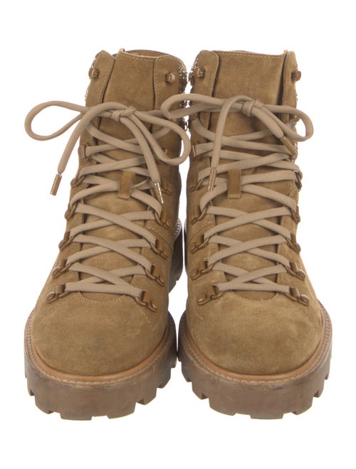 Jimmy Choo Suede Crystal Embellishments Combat Boots