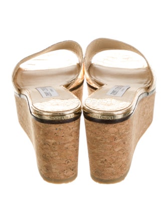 Jimmy Choo Embossed Leather Slides
