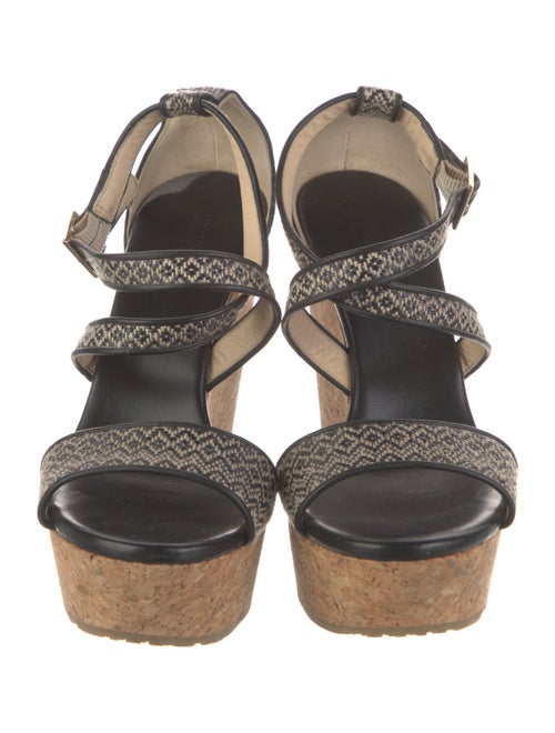 Jimmy Choo Leather Animal Print Espadrilles