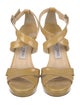 Jimmy Choo Patent Leather Leather Trim Embellishment Sandals