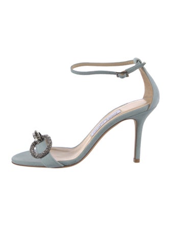 Jimmy Choo Suede Crystal Embellishments Sandals