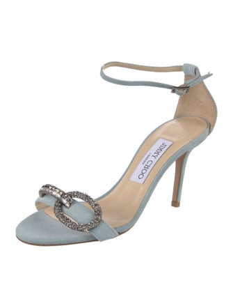 Jimmy Choo Suede Crystal Embellishments Sandals