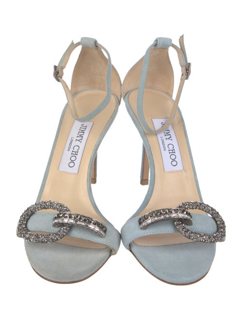 Jimmy Choo Suede Crystal Embellishments Sandals