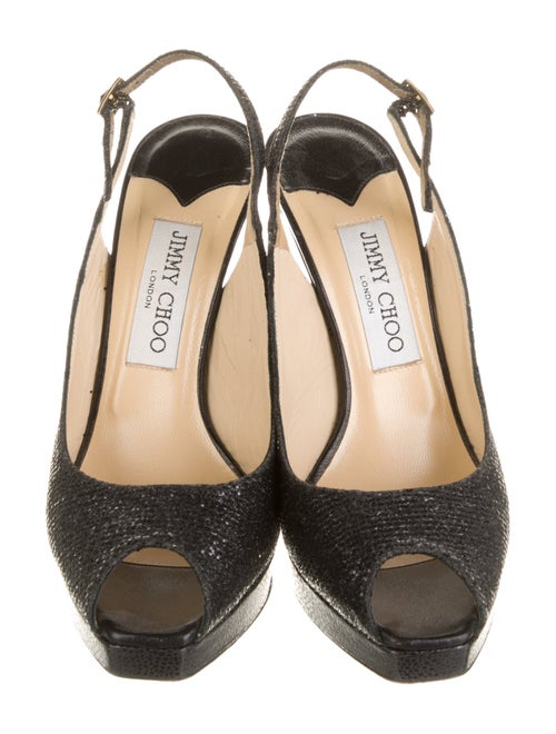 Jimmy Choo Glitter Accents Slingback Pumps