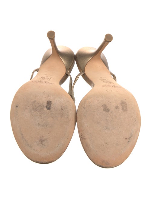 Jimmy Choo Leather Crystal Embellishments Slides