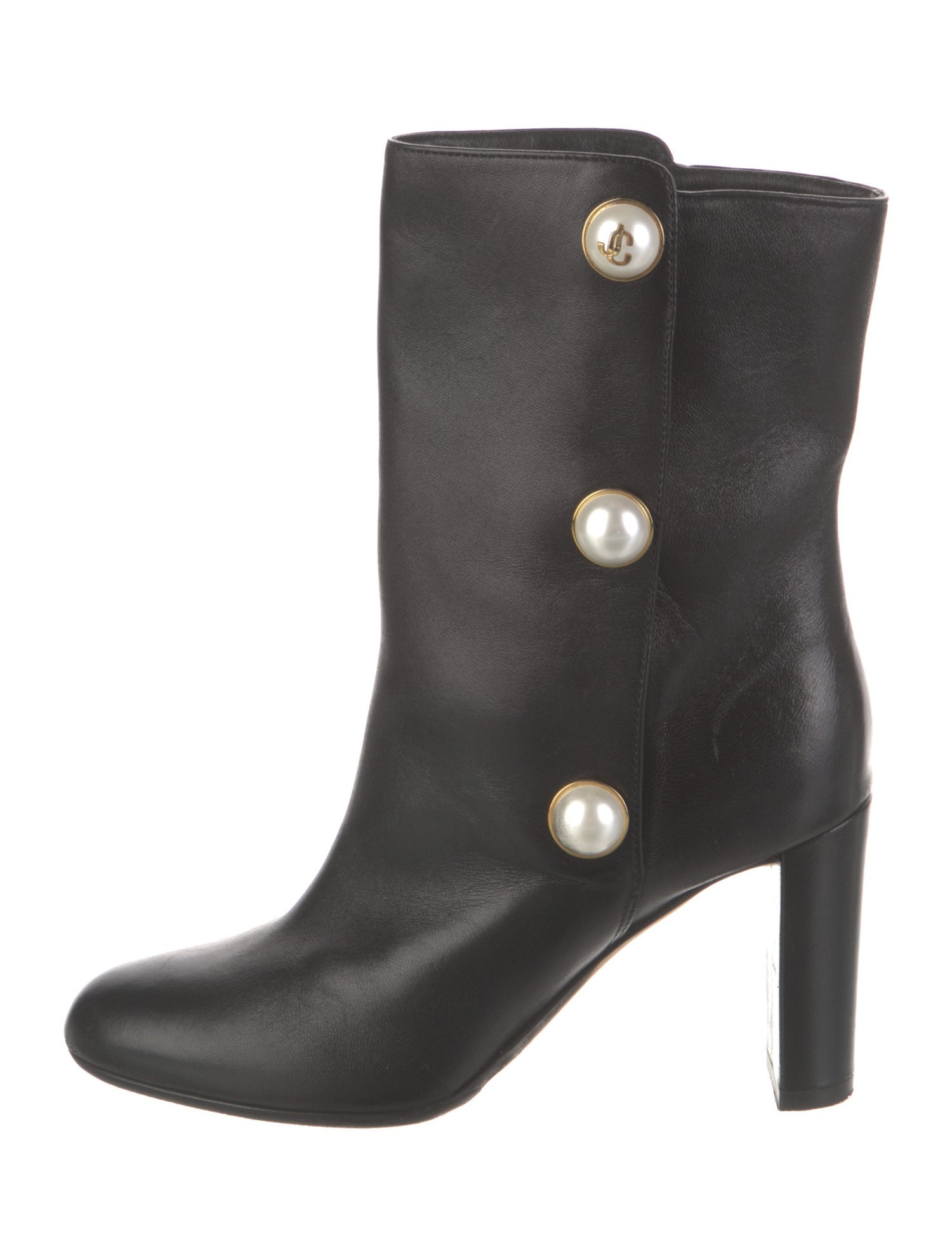 Jimmy Choo Leather Studded Accents Boots