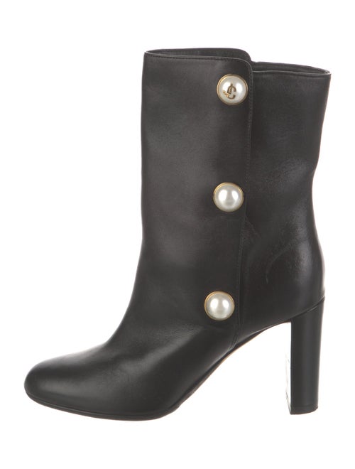 Jimmy Choo Leather Studded Accents Boots