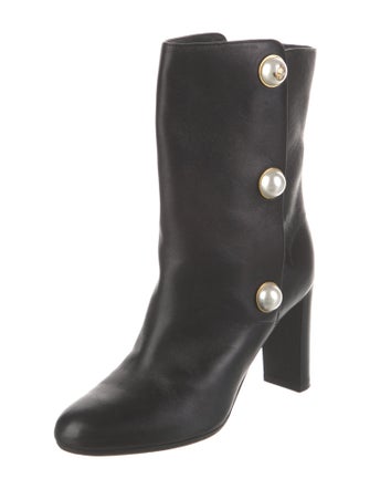 Jimmy Choo Leather Studded Accents Boots