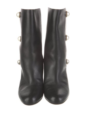Jimmy Choo Leather Studded Accents Boots