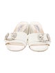 Jimmy Choo Leather Crystal Embellishments Slides