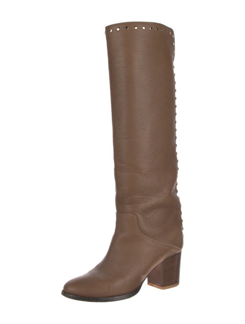 Jimmy Choo Leather Studded Accents Boots