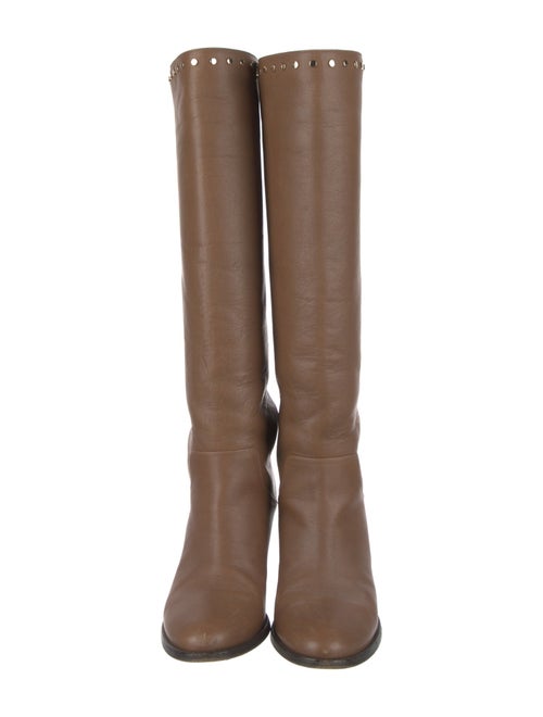 Jimmy Choo Leather Studded Accents Boots