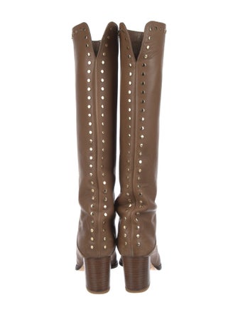 Jimmy Choo Leather Studded Accents Boots