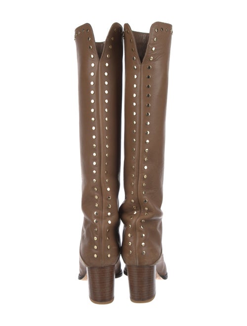 Jimmy Choo Leather Studded Accents Boots