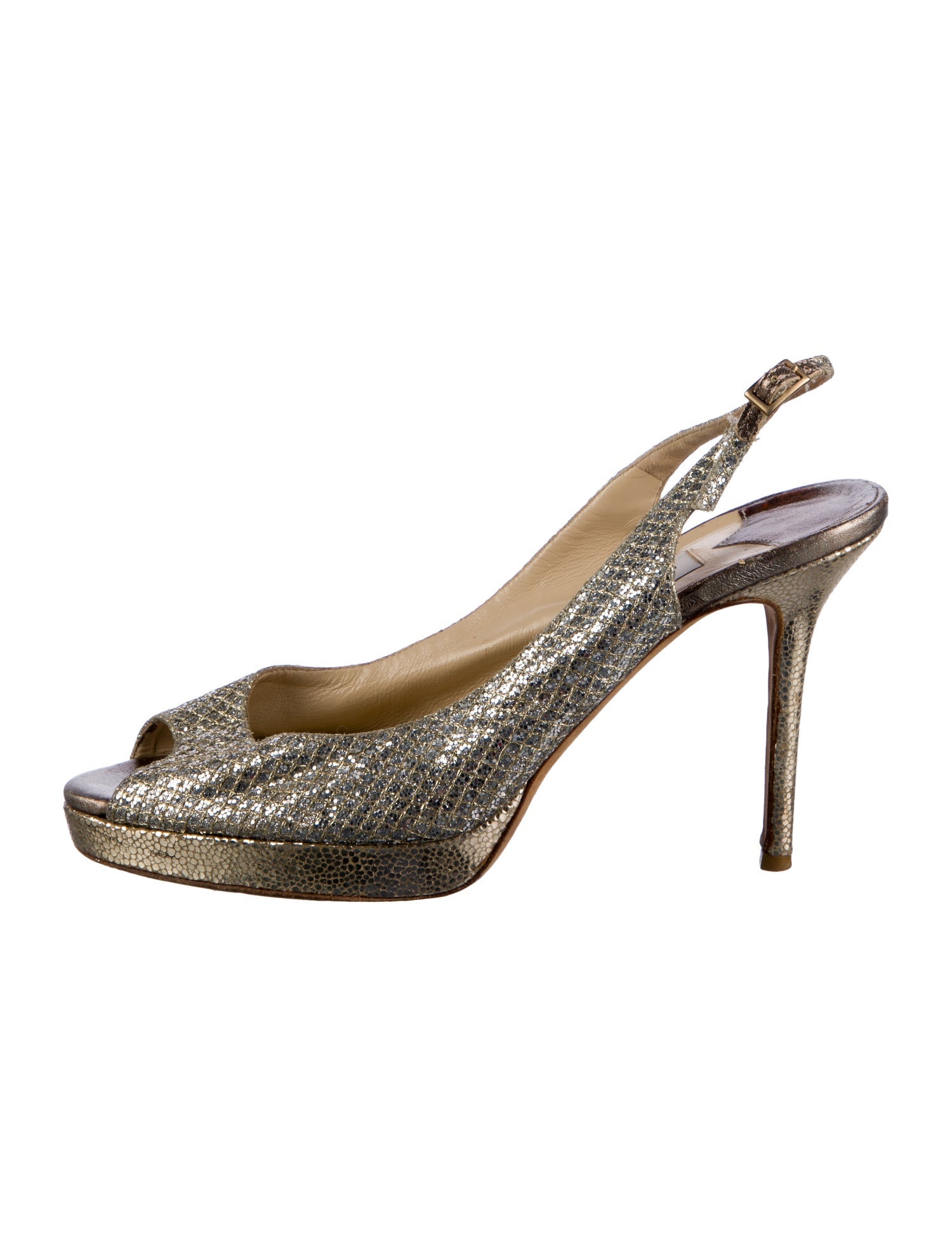 Jimmy Choo Glitter Animal Print Slingback Pumps