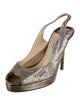 Jimmy Choo Glitter Animal Print Slingback Pumps