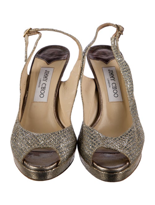Jimmy Choo Glitter Animal Print Slingback Pumps