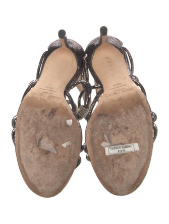 Jimmy Choo Leather Crystal Embellishments Sandals