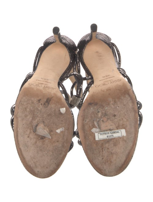 Jimmy Choo Leather Crystal Embellishments Sandals