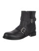 Jimmy Choo Leather Studded Accents Moto Boots