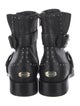 Jimmy Choo Leather Studded Accents Moto Boots