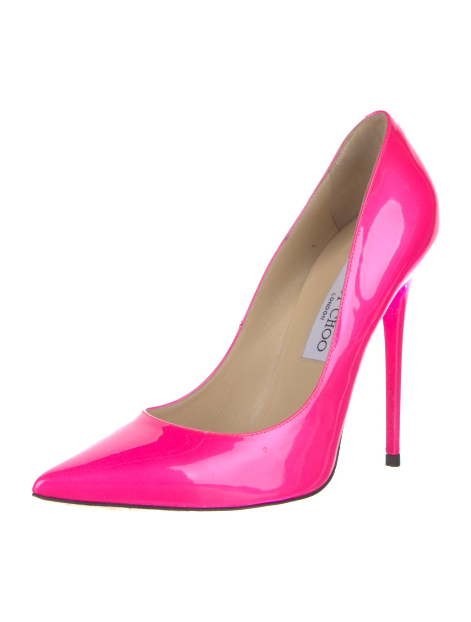 Jimmy Choo Patent Leather Pleated Accents Pumps