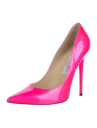 Jimmy Choo Patent Leather Pleated Accents Pumps