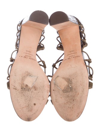 Jimmy Choo Snakeskin Animal Print Gladiator Sandals